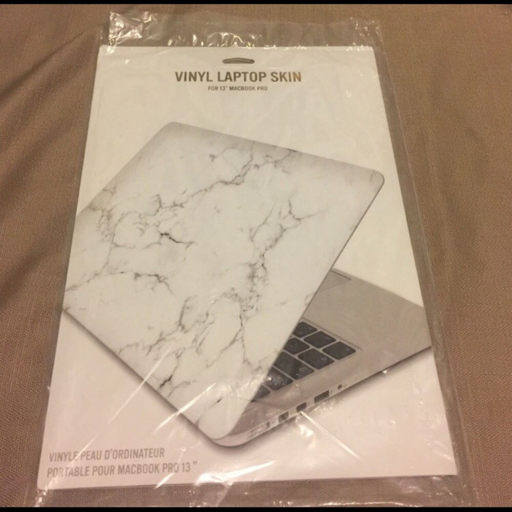 White Marble vinyl laptop skin 13 inch MacBook Pro