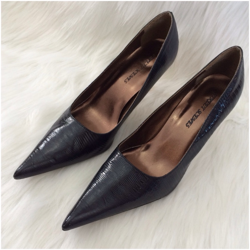 Black Snake Skin Style Heels