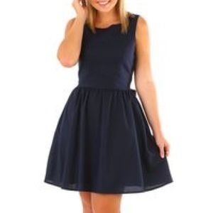 Navy Blue Seersucker Dress