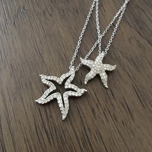 Swarovski Layered Starfish Silver Necklace