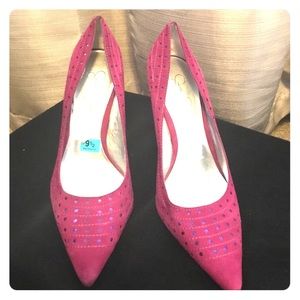 Pink and purple heels