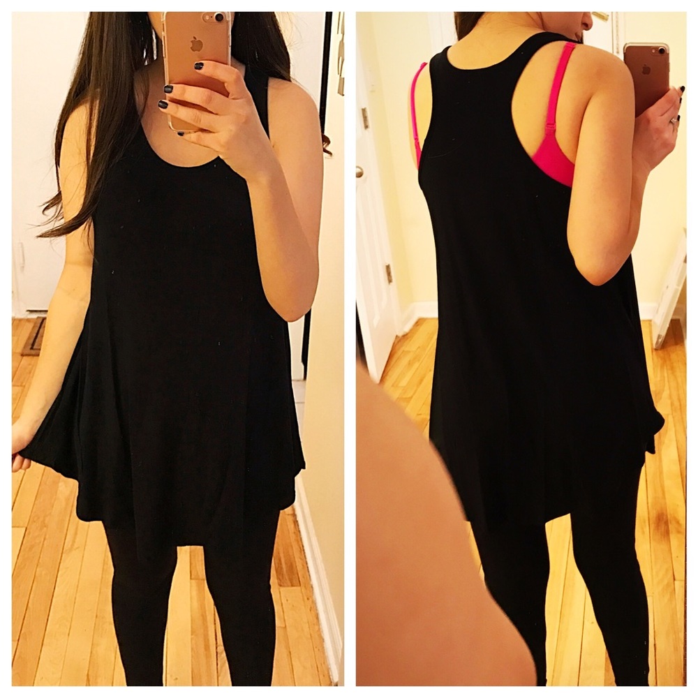 ❣LAST-M❣ Black Loose Swing Racerback Tunic - Picture 2 of 2
