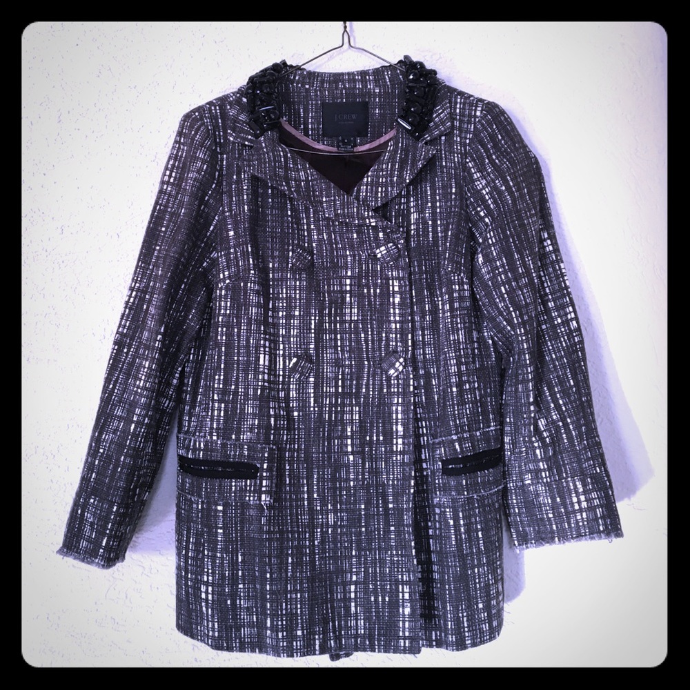 J Crew Collection Jeweled Collar Jacket - size 0