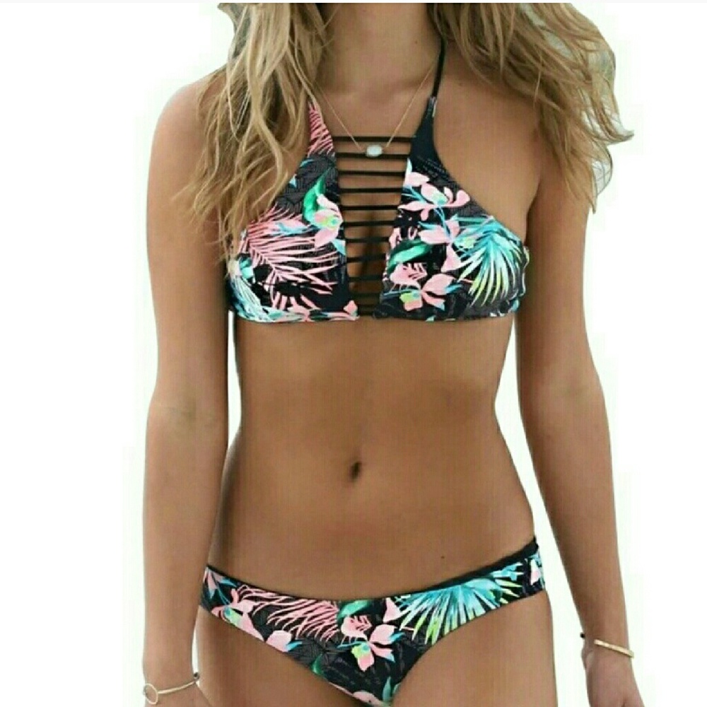 Sexy Brazilian Padded Push Up Floral Bikinis