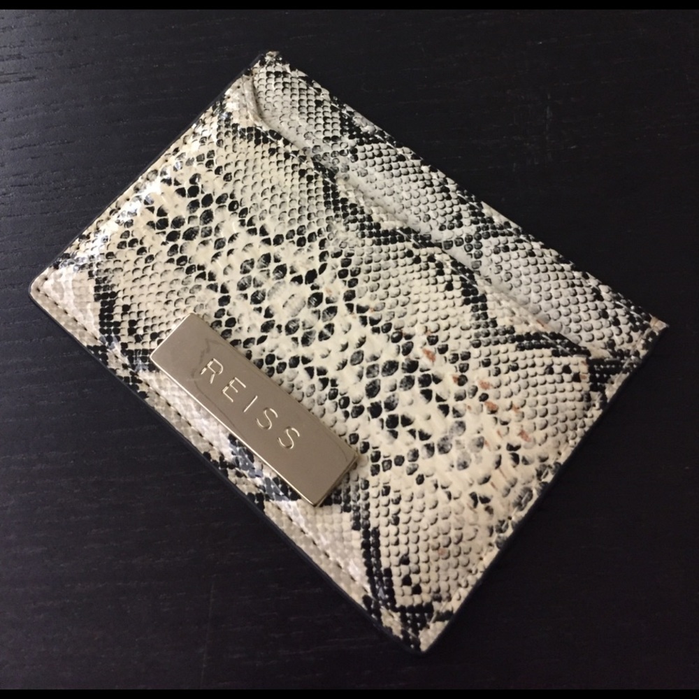 Authentic Reiss animal pattern card holder