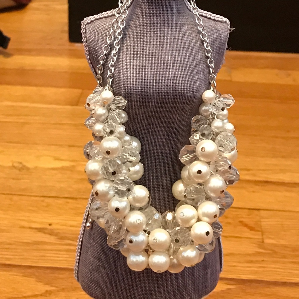 Pearl and crystal necklace
