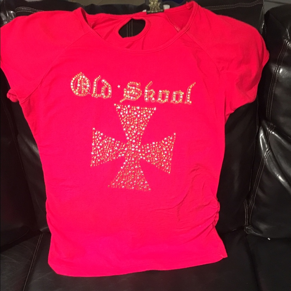 Great Old School red T-shirt with crunch sides Lg