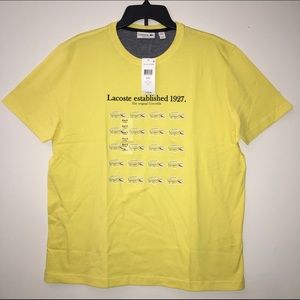Crew neck Lacoste short sleeve yellow t-shirt 6/XL