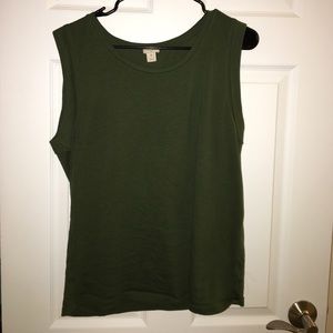 Jcrew olive cotton muscle tee