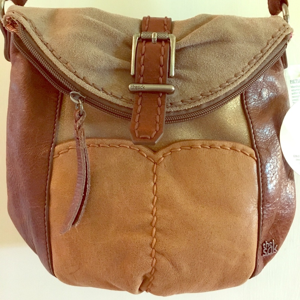 The Sak brown patchwork purse