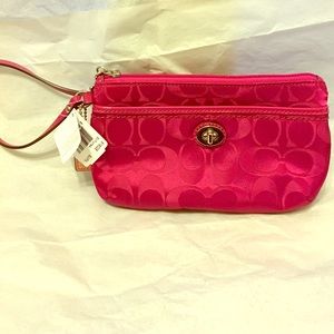 Fuchsia Coach Wristlet