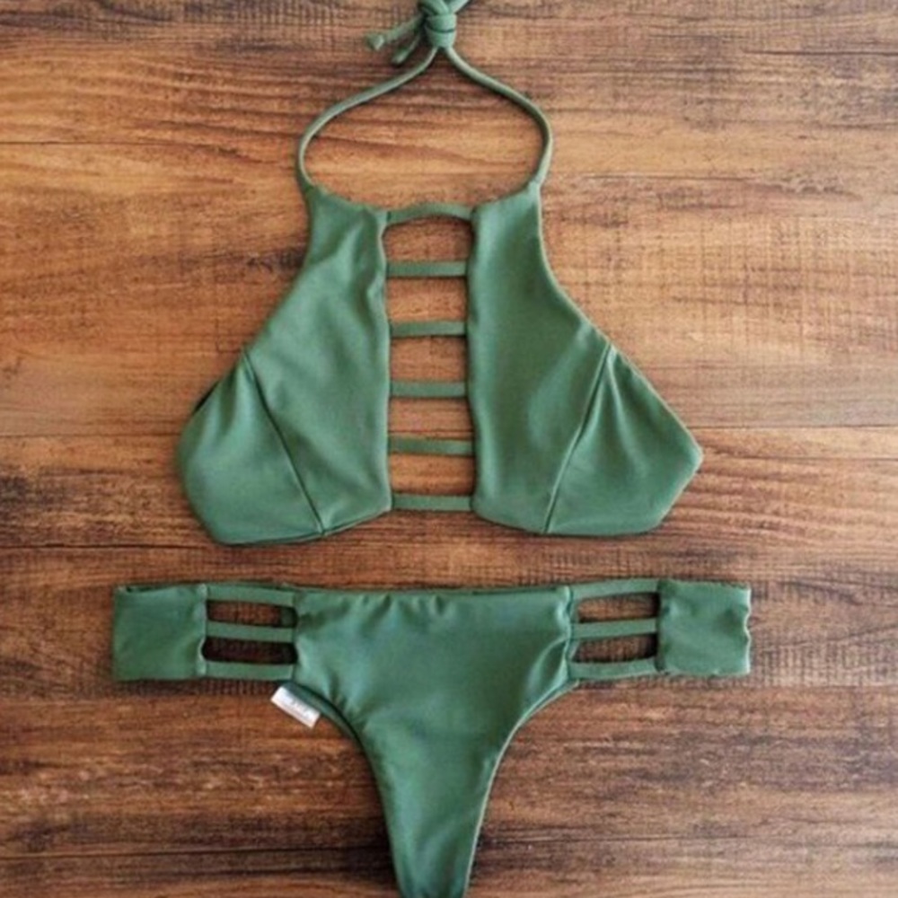 Sage Strappy Bikini NWOT