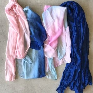 Set of 4 new pastel scarves