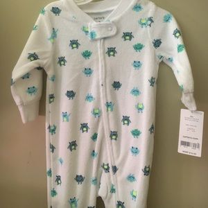 Monster zip up pajama