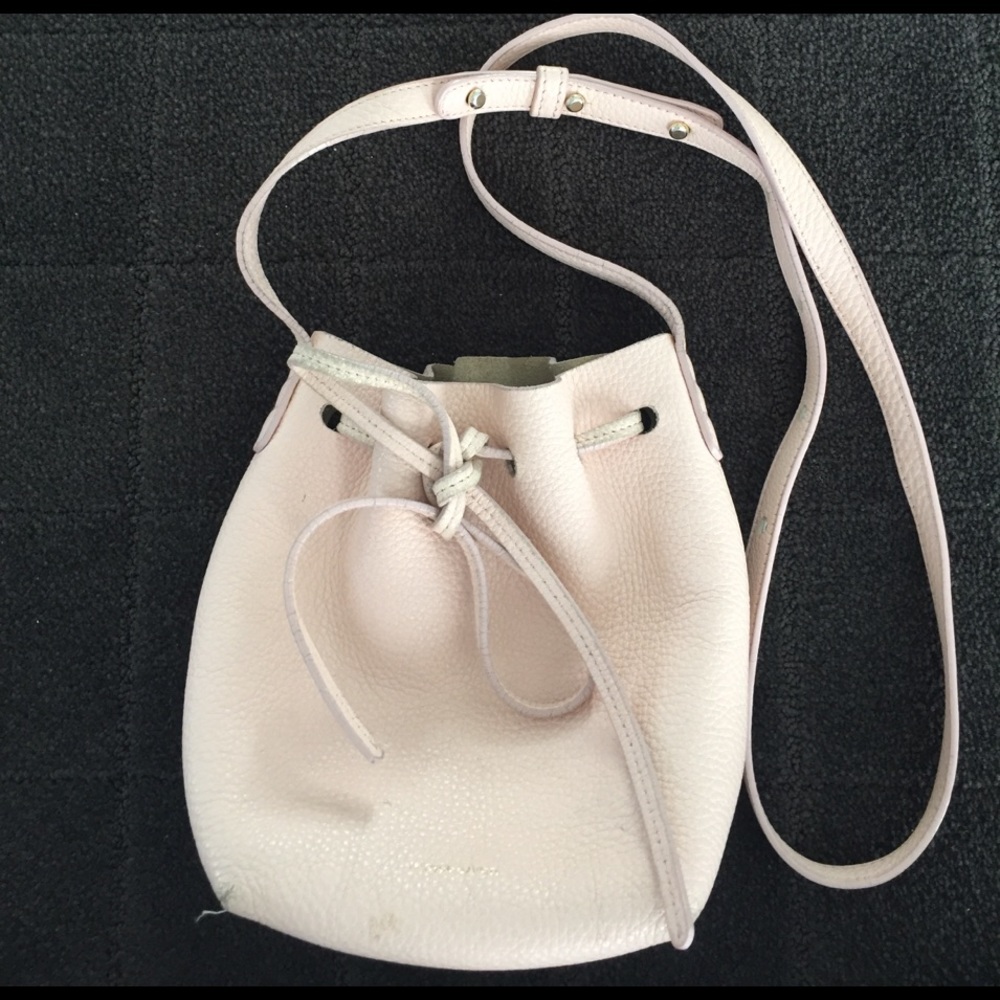 Mansur Gabriel mini bucket bag light pink