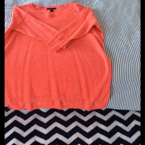 3/4 sleeve coral sweater