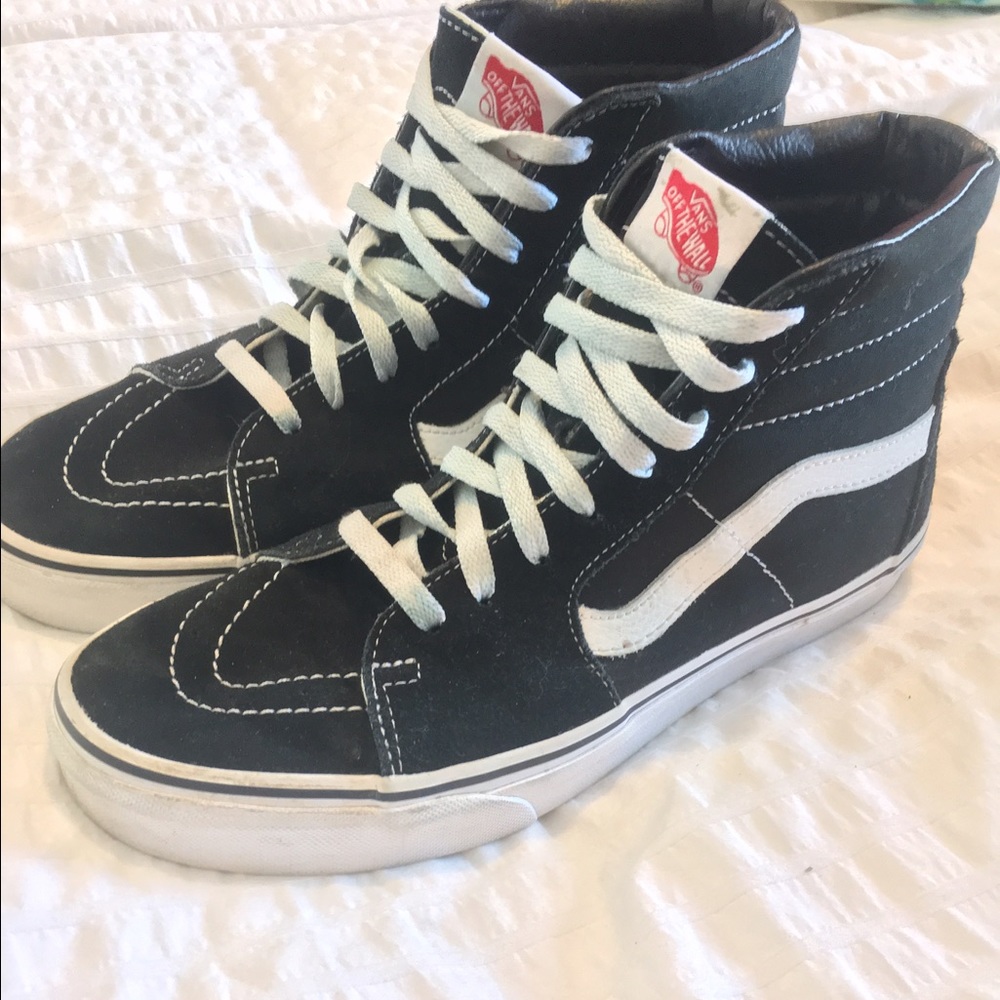 Vans Sk8-Hi (black/white) Men's 8 Women's 9.5