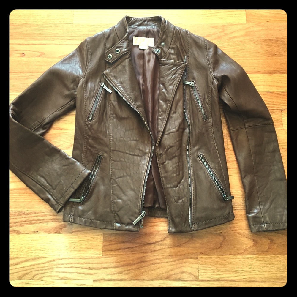Micheal Kors leather motorcycle jacket