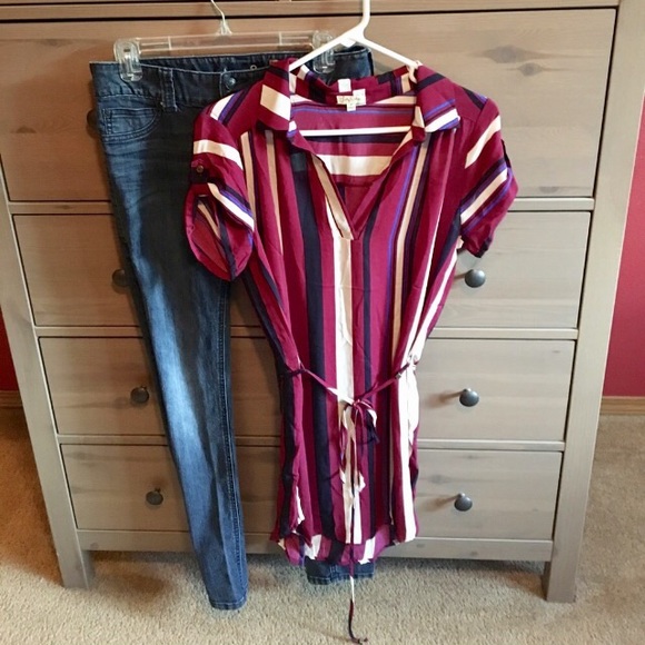Lily White Tops - Striped Tunic