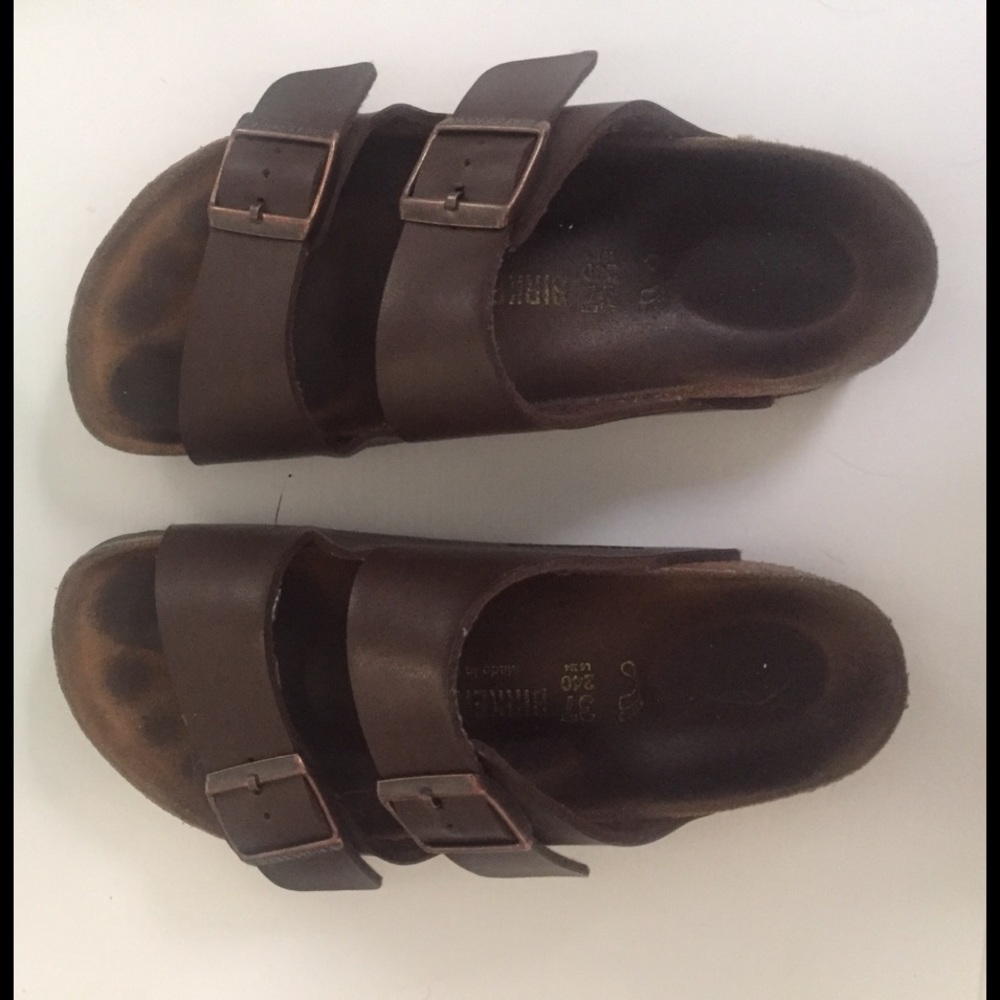 Dark brown Birkenstocks