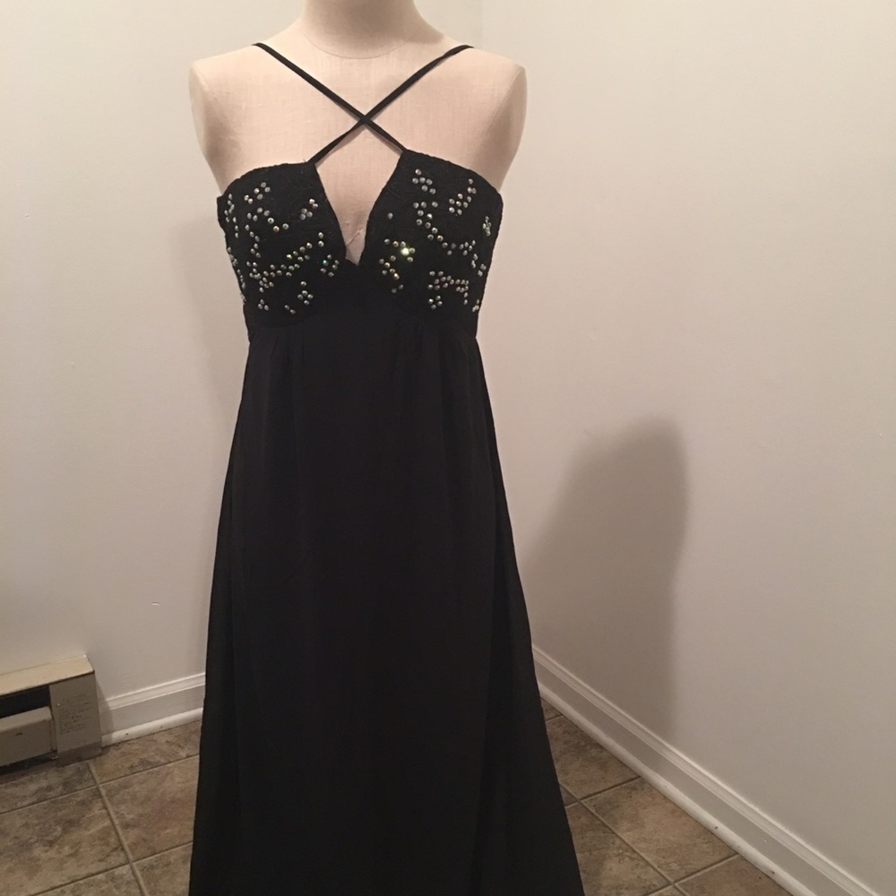 3/$18 Black long 2 layer dress
