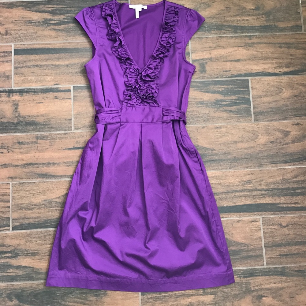 ❌ Max & Cleo purple ruffle front dress - Picture 3 of 8