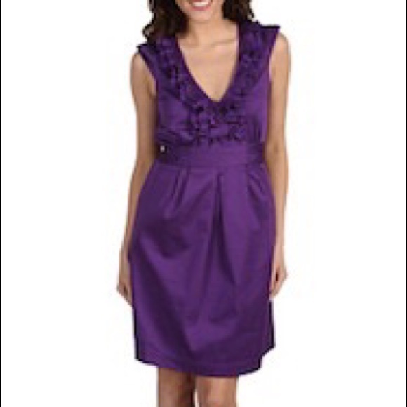 ❌ Max & Cleo purple ruffle front dress - Picture 2 of 8