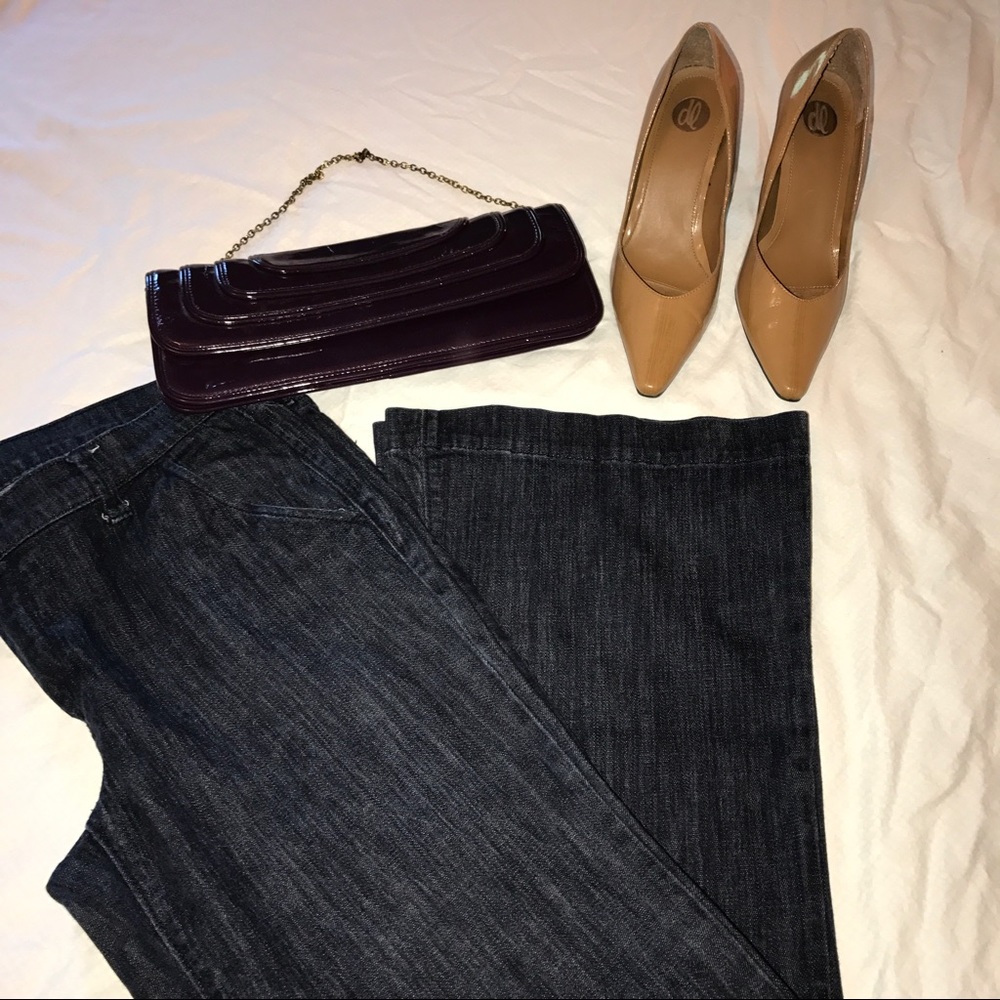 Trouser-style dark-wash Old Navy jeans