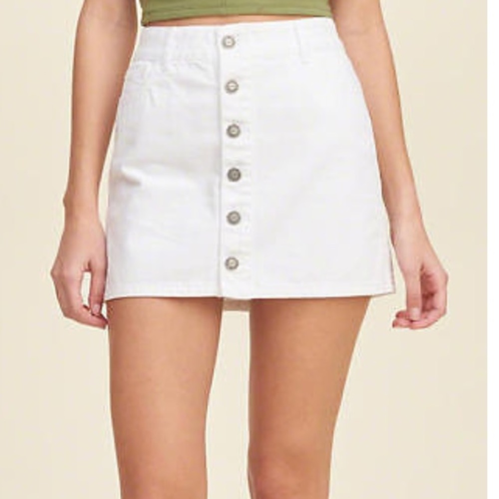 white denim skirt