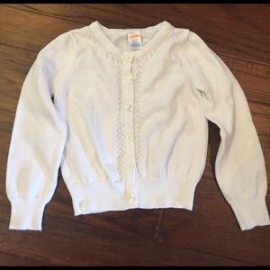 EUC girls Gymboree white cardigan size 5-6