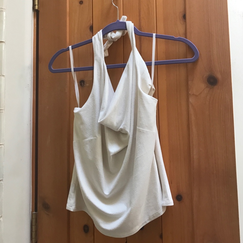 Faux suede halter tank