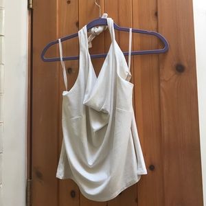 Faux suede halter tank