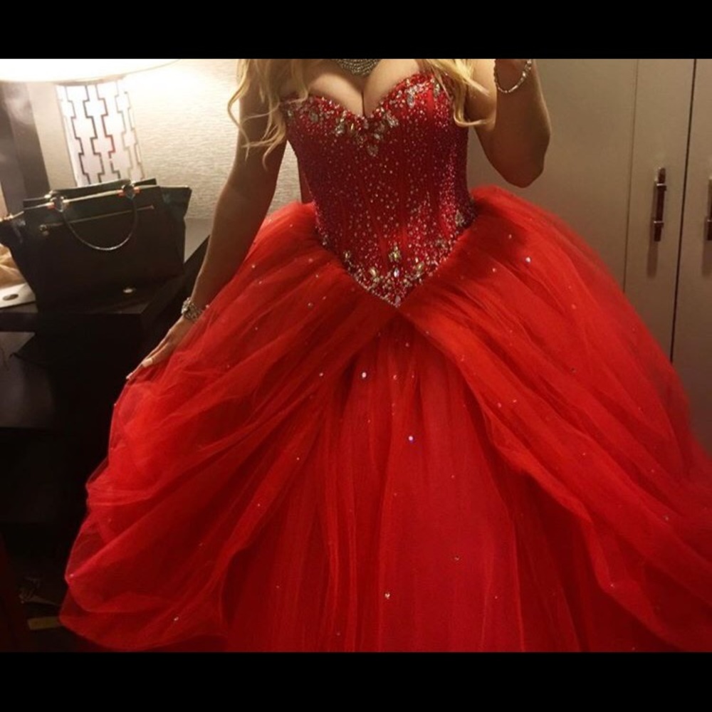 Stunning Red Ballgown Pageant or Prom Dress