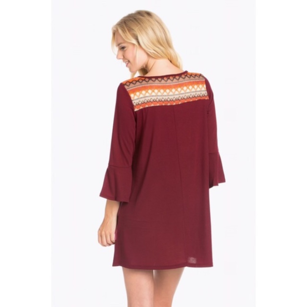 🍁PERFECT FOR FALL Chevron Dress - Picture 3 of 6