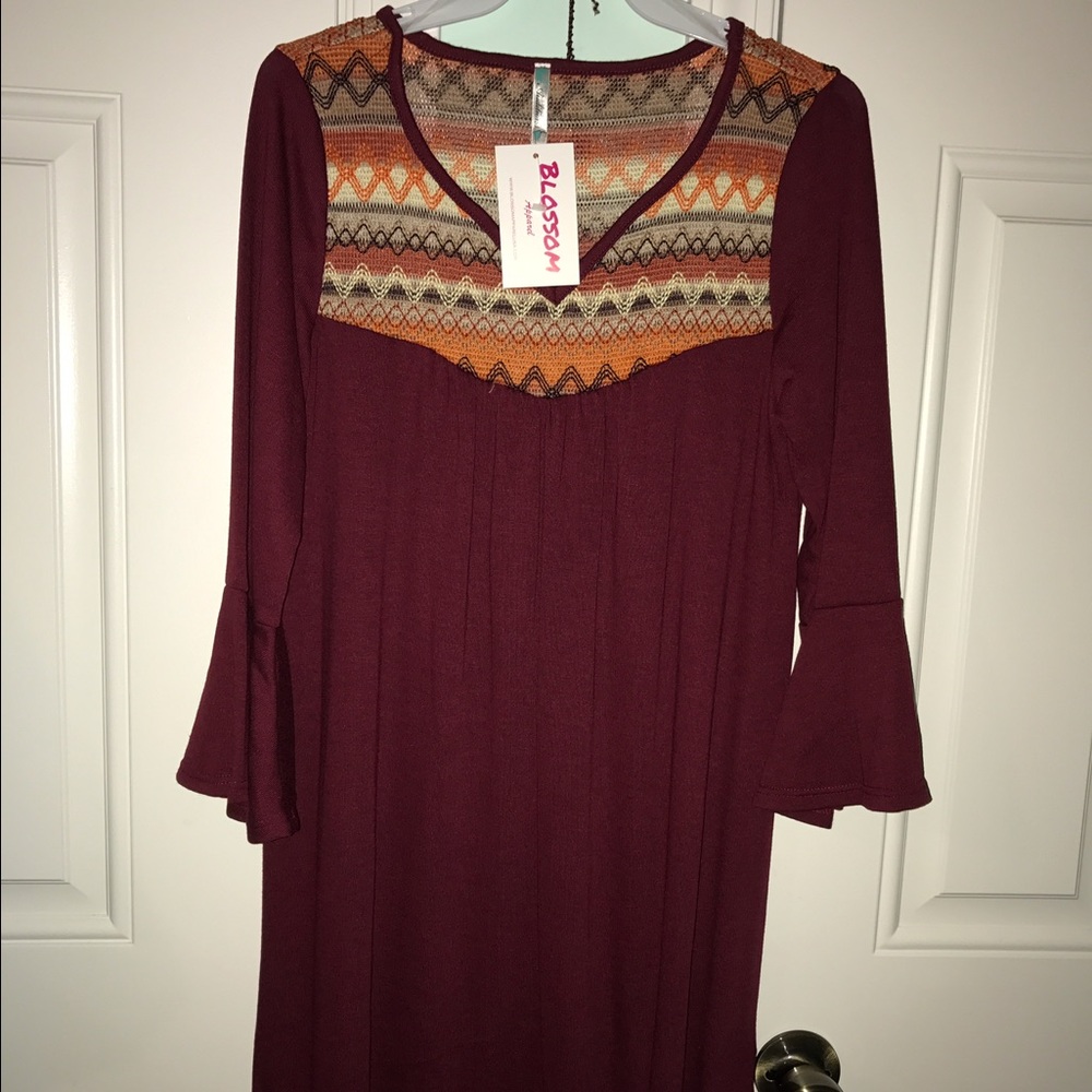 🍁PERFECT FOR FALL Chevron Dress - Picture 2 of 6