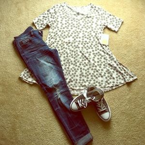 Lularoe Perfect tee xxs polka dot NWT