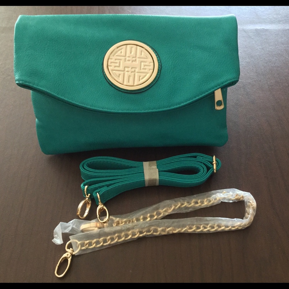 Turquoise/green satchel bag