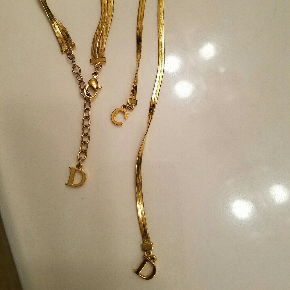 Christian  Dior gold necklace  and bracelet set
