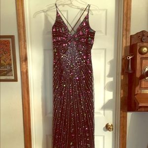 Women's Black Beaded Prom Dress Formal