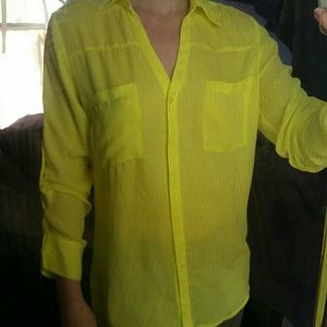 PRICE REDUCED Neon express chiffon button up