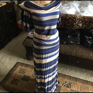 Women’s Striped Maxi Top & Skirt Set
