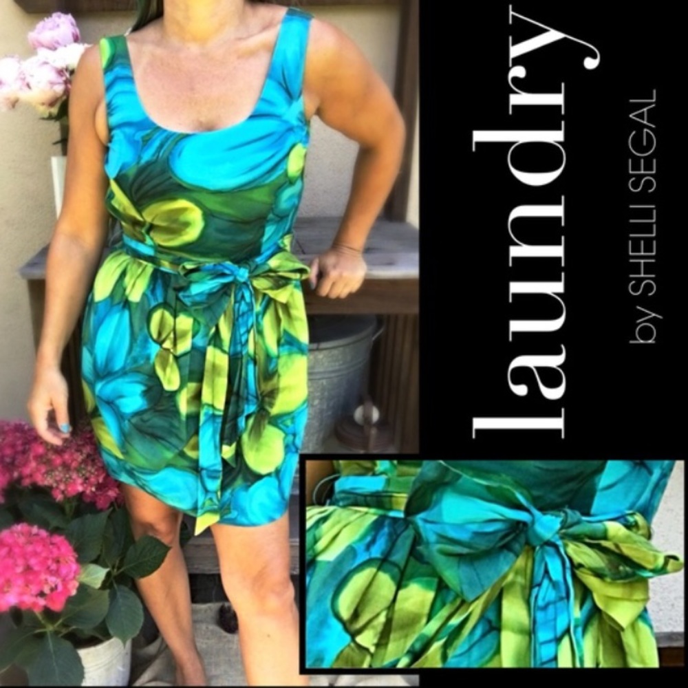VIBRANT Laundry Floral Bubble Sun Dress w/ Bow