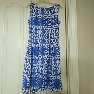 Blue and White Aline Dress