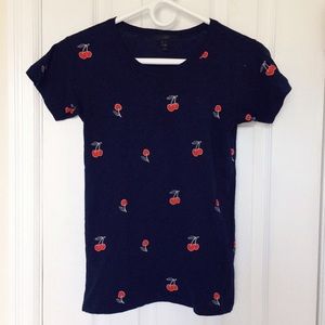J.Crew Cherry T-shirt, size XXS (can fit XS)