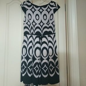 Black and White Pleated Dress
