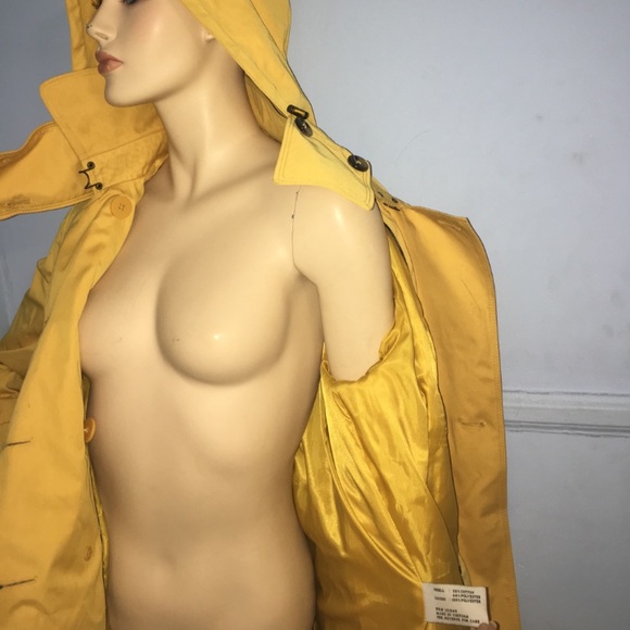 LondonFog Yellow Trench Coat with Detachable Hood