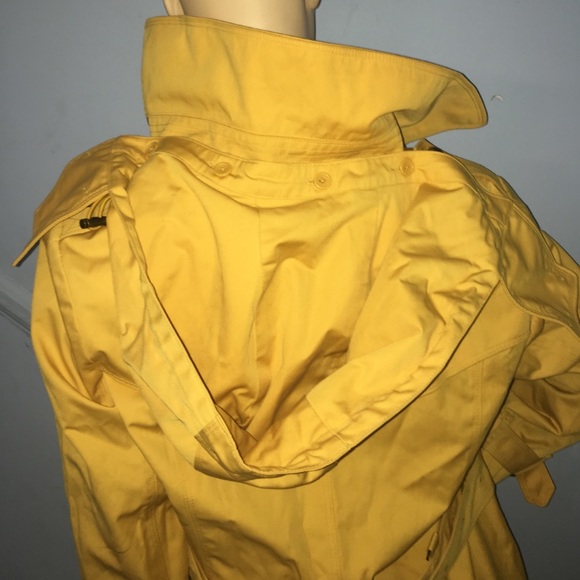 LondonFog Yellow Trench Coat with Detachable Hood