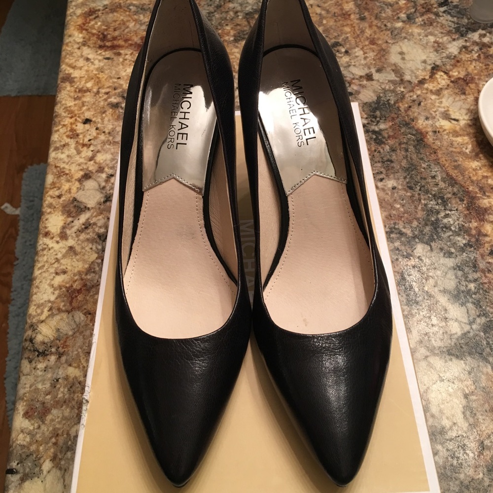 Micheal Kors Black Leather High Heels. Never worn!