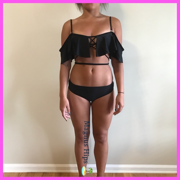 HP!!!! ONE LEFT ❤️Off Shoulder Lace-up Bikini - Picture 4 of 5