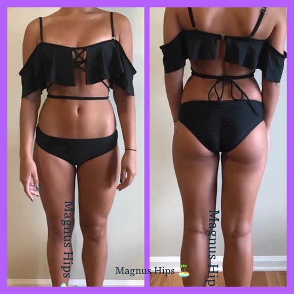 HP!!!! ONE LEFT ❤️Off Shoulder Lace-up Bikini - Picture 2 of 5